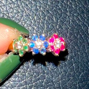 10 karat yellow, gold multiple color flower ring